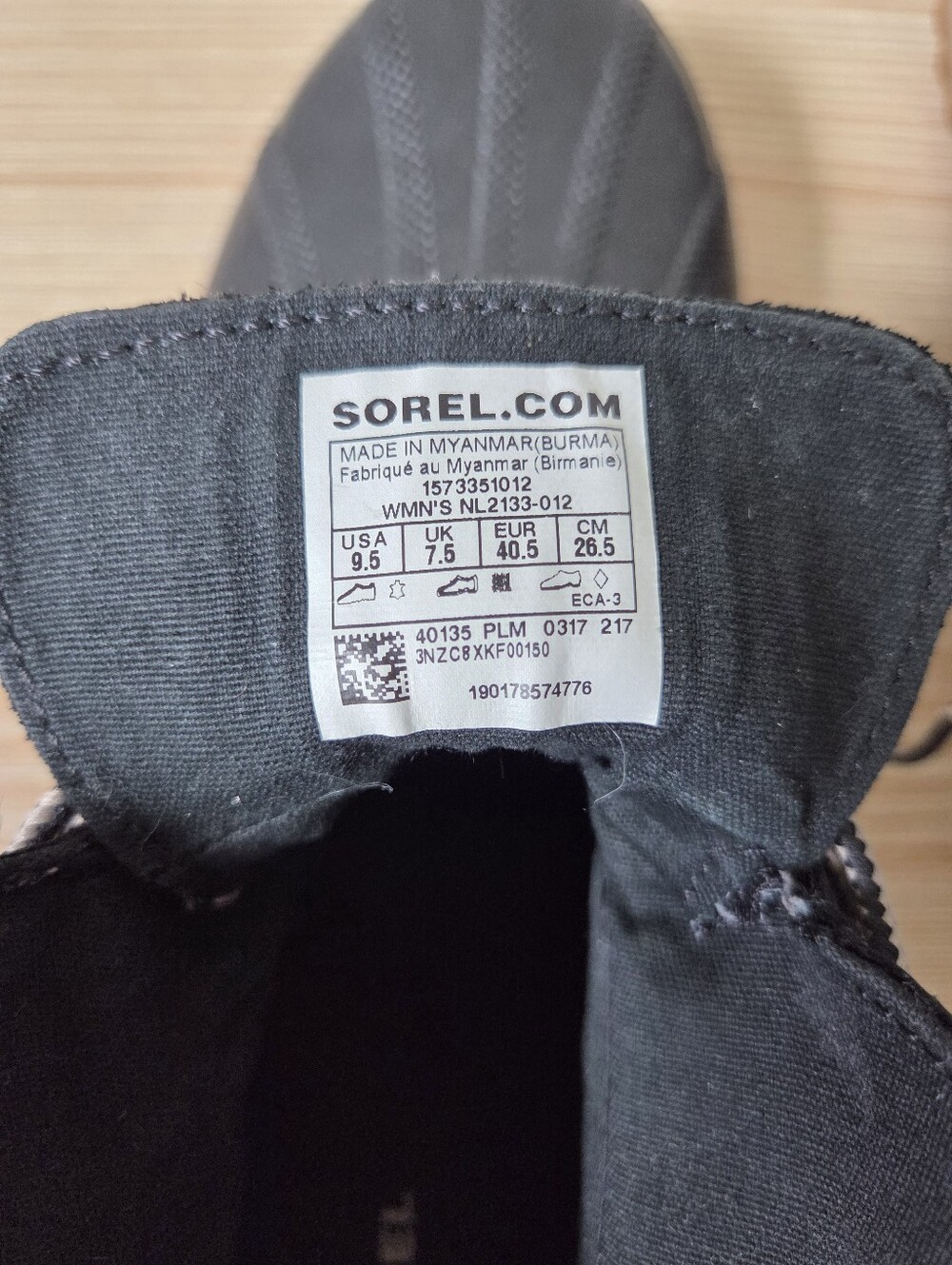 Sorel Black Ankle Lace Up Waterproof Duck Boots Womens Size 9.5 - Picture 10 of 10
